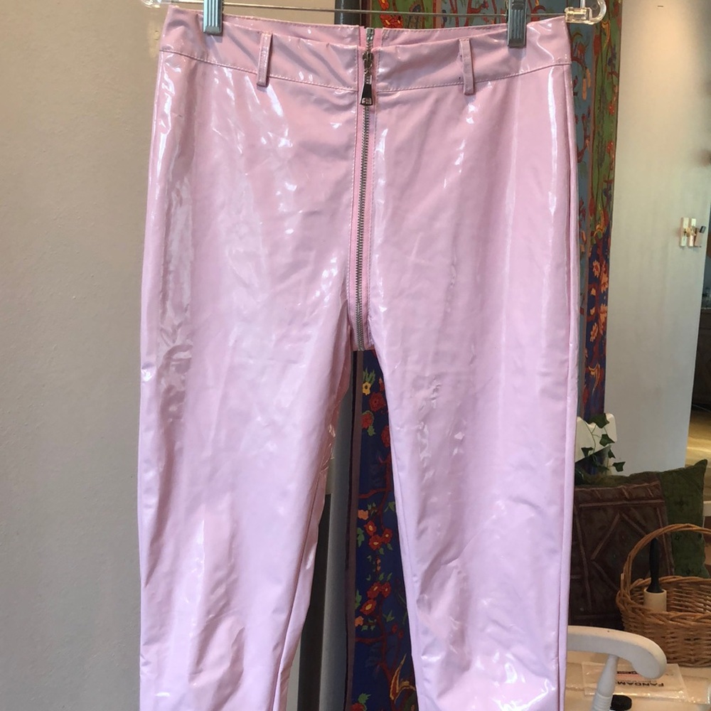Pink pleather kinky pants